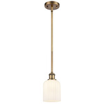 Bridal Veil 516 Stem Pendant - Brushed Brass / Gloss White