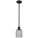 Bridal Veil 516 Stem Pendant - Matte Black / Light Smoke