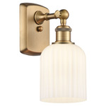 Bridal Veil 516 Wall Sconce - Brushed Brass / Gloss White