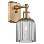Bridal Veil 516 Wall Sconce - Brushed Brass / Light Smoke