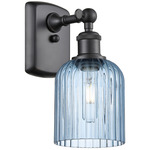 Ballston Color Bridal Veil Wall Sconce - Matte Black / Princess Blue
