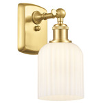 Bridal Veil 516 Wall Sconce - Satin Gold / Gloss White