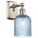 Bridal Veil 516 Wall Sconce - Brushed Satin Nickel / Princess Blue