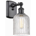 Bridal Veil 516 Wall Sconce - Matte Black / Clear