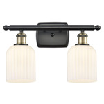 Bridal Veil 516 Bathroom Vanity Light - Black / Antique Brass / Gloss White