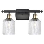Bridal Veil 516 Bathroom Vanity Light - Black / Antique Brass / Seedy