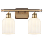 Bridal Veil 516 Bathroom Vanity Light - Brushed Brass / Gloss White