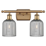 Bridal Veil 516 Bathroom Vanity Light - Brushed Brass / Light Smoke