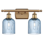 Bridal Veil 516 Bathroom Vanity Light - Brushed Brass / Princess Blue