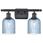 Bridal Veil 516 Bathroom Vanity Light - Matte Black / Princess Blue
