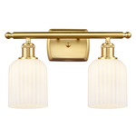Bridal Veil 516 Bathroom Vanity Light - Satin Gold / Gloss White