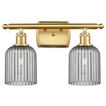 Bridal Veil 516 Bathroom Vanity Light - Satin Gold / Light Smoke