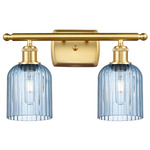 Bridal Veil 516 Bathroom Vanity Light - Satin Gold / Princess Blue