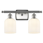 Bridal Veil 516 Bathroom Vanity Light - Brushed Satin Nickel / Gloss White