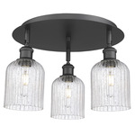 Bridal Veil 516 Triple Semi Flush Ceiling Light - Matte Black / Seedy