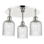 Bridal Veil 516 Triple Semi Flush Ceiling Light - Polished Nickel / Seedy