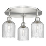 Bridal Veil 516 Triple Semi Flush Ceiling Light - Satin Nickel / Seedy