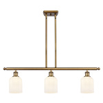 Bridal Veil 516 Linear Chandelier - Brushed Brass / Gloss White