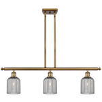 Bridal Veil 516 Linear Chandelier - Brushed Brass / Light Smoke