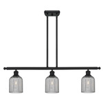 Bridal Veil 516 Linear Chandelier - Matte Black / Light Smoke