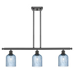 Bridal Veil 516 Linear Chandelier - Oil Rubbed Bronze / Princess Blue