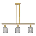 Bridal Veil 516 Linear Chandelier - Satin Gold / Light Smoke