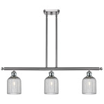Bridal Veil 516 Linear Chandelier - Brushed Satin Nickel / Light Smoke