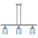 Bridal Veil 516 Linear Chandelier - Brushed Satin Nickel / Princess Blue