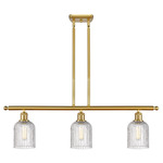 Bridal Veil 516 Linear Chandelier - Satin Gold / Clear