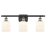 Bridal Veil 516 Bathroom Vanity Light - Black / Antique Brass / Gloss White