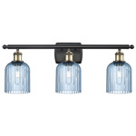 Bridal Veil 516 Bathroom Vanity Light - Black / Antique Brass / Princess Blue