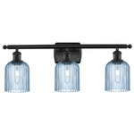 Bridal Veil 516 Bathroom Vanity Light - Matte Black / Princess Blue
