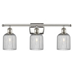 Bridal Veil 516 Bathroom Vanity Light - Polished Nickel / Light Smoke