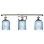 Bridal Veil 516 Bathroom Vanity Light - Polished Nickel / Princess Blue