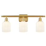 Bridal Veil 516 Bathroom Vanity Light - Satin Gold / Gloss White