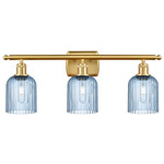 Bridal Veil 516 Bathroom Vanity Light - Satin Gold / Princess Blue