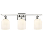 Bridal Veil 516 Bathroom Vanity Light - Brushed Satin Nickel / Gloss White