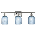 Bridal Veil 516 Bathroom Vanity Light - Brushed Satin Nickel / Princess Blue