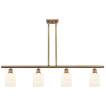 Bridal Veil 516 Linear Chandelier - Brushed Brass / Gloss White