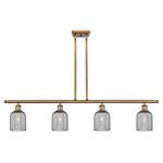 Bridal Veil 516 Linear Chandelier - Brushed Brass / Light Smoke