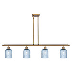 Bridal Veil 516 Linear Chandelier - Brushed Brass / Princess Blue