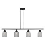 Bridal Veil 516 Linear Chandelier - Matte Black / Light Smoke