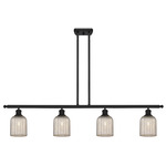 Bridal Veil 516 Linear Chandelier - Matte Black / Mercury