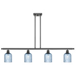 Bridal Veil 516 Linear Chandelier - Oil Rubbed Bronze / Princess Blue