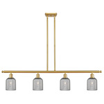 Bridal Veil 516 Linear Chandelier - Satin Gold / Light Smoke