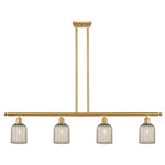 Bridal Veil 516 Linear Chandelier - Satin Gold / Mercury