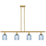 Bridal Veil 516 Linear Chandelier - Satin Gold / Princess Blue