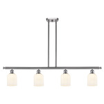Bridal Veil 516 Linear Chandelier - Brushed Satin Nickel / Gloss White