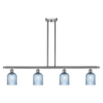 Bridal Veil 516 Linear Chandelier - Brushed Satin Nickel / Princess Blue