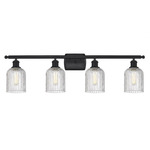 Bridal Veil 516 Bathroom Vanity Light - Matte Black / Clear